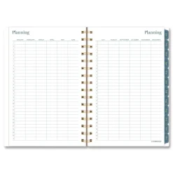 AT-A-GLANCE 8.5 in. x 5.5 in. 12-Month (Jan-Dec 2026) Midnight Garden Weekly/Monthly Planner - Black/Pink/Green Cover