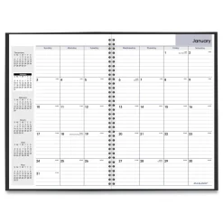 AT-A-GLANCE 12 in. x 8 in. 14-Month (Dec 2025-Jan 2027) DayMinder Monthly Planner - Black Cover