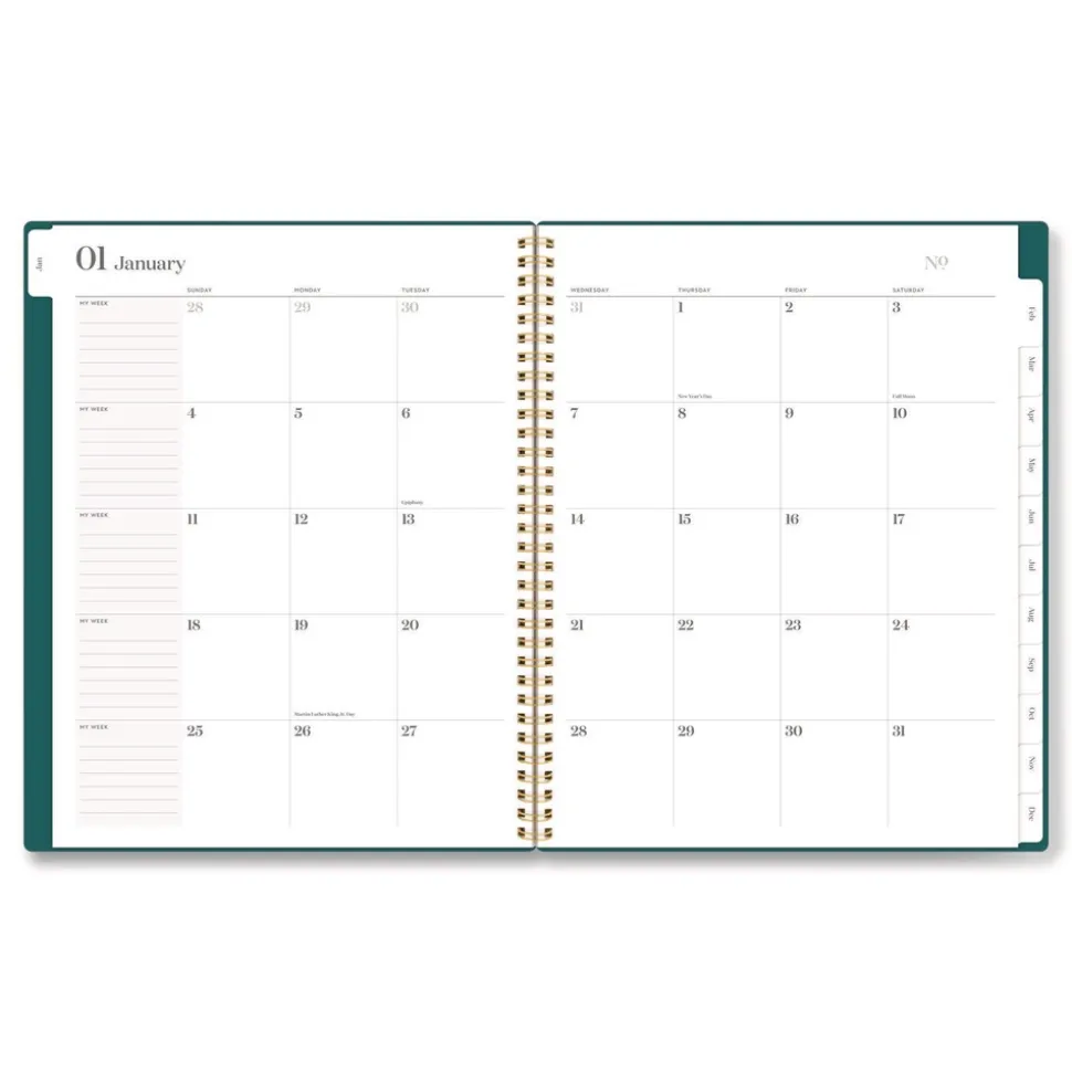 AT-A-GLANCE 11 in. x 8.5 in. 12-Month (Jan-Dec 2026) WorkStyle Poly Monthly Planner - Teal Cover
