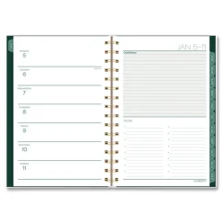 AT-A-GLANCE 8.5 in. x 5.5 in. 12-Month (Jan-Dec 2026) Emerald Isle Weekly/Monthly Planner - Green Marbled Cover