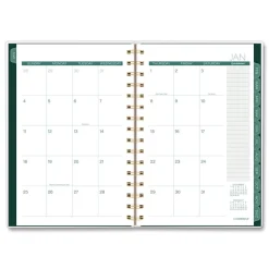 AT-A-GLANCE 8.5 in. x 5.5 in. 12-Month (Jan-Dec 2026) Emerald Isle Weekly/Monthly Planner - Green Marbled Cover