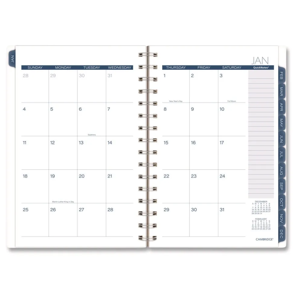 AT-A-GLANCE 8.5 in. x 5.5 in. 12-Month (Jan-Dec 2026) Abyss Weekly/Monthly Planner - Blue Cover