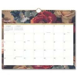AT-A-GLANCE 15 in. x 12 in. 12-Month (Jan-Dec): 2026 Midnight Garden Monthly Wall Calendar - Floral Artwork