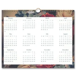 AT-A-GLANCE 15 in. x 12 in. 12-Month (Jan-Dec): 2026 Midnight Garden Monthly Wall Calendar - Floral Artwork