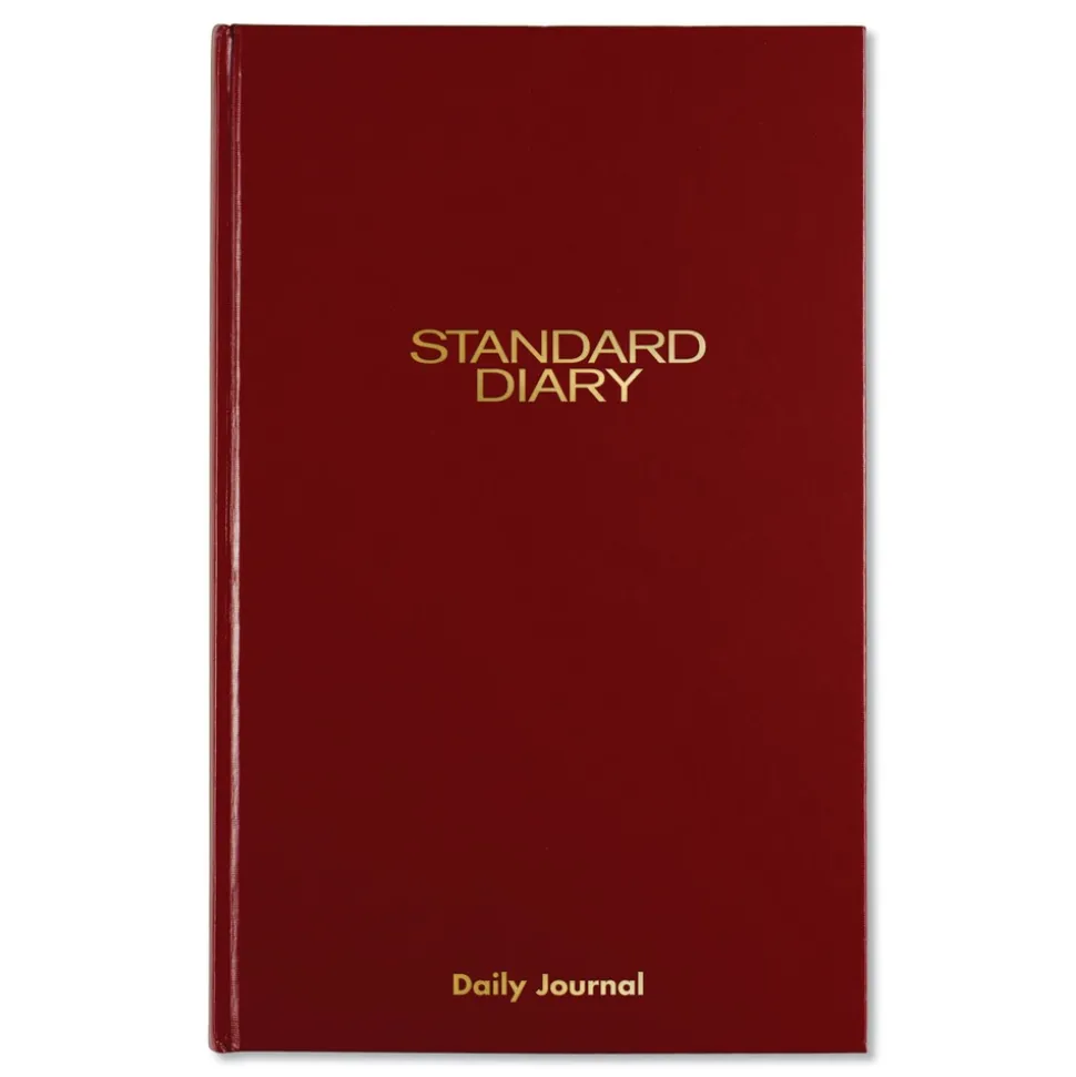 AT-A-GLANCE 12 in. x 7.75 in. Standard 2026 Edition Wide/Legal Rule Daily Journal - Red Cover