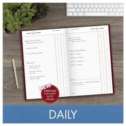 AT-A-GLANCE 12 in. x 7.75 in. Standard 2026 Edition Wide/Legal Rule Daily Journal - Red Cover