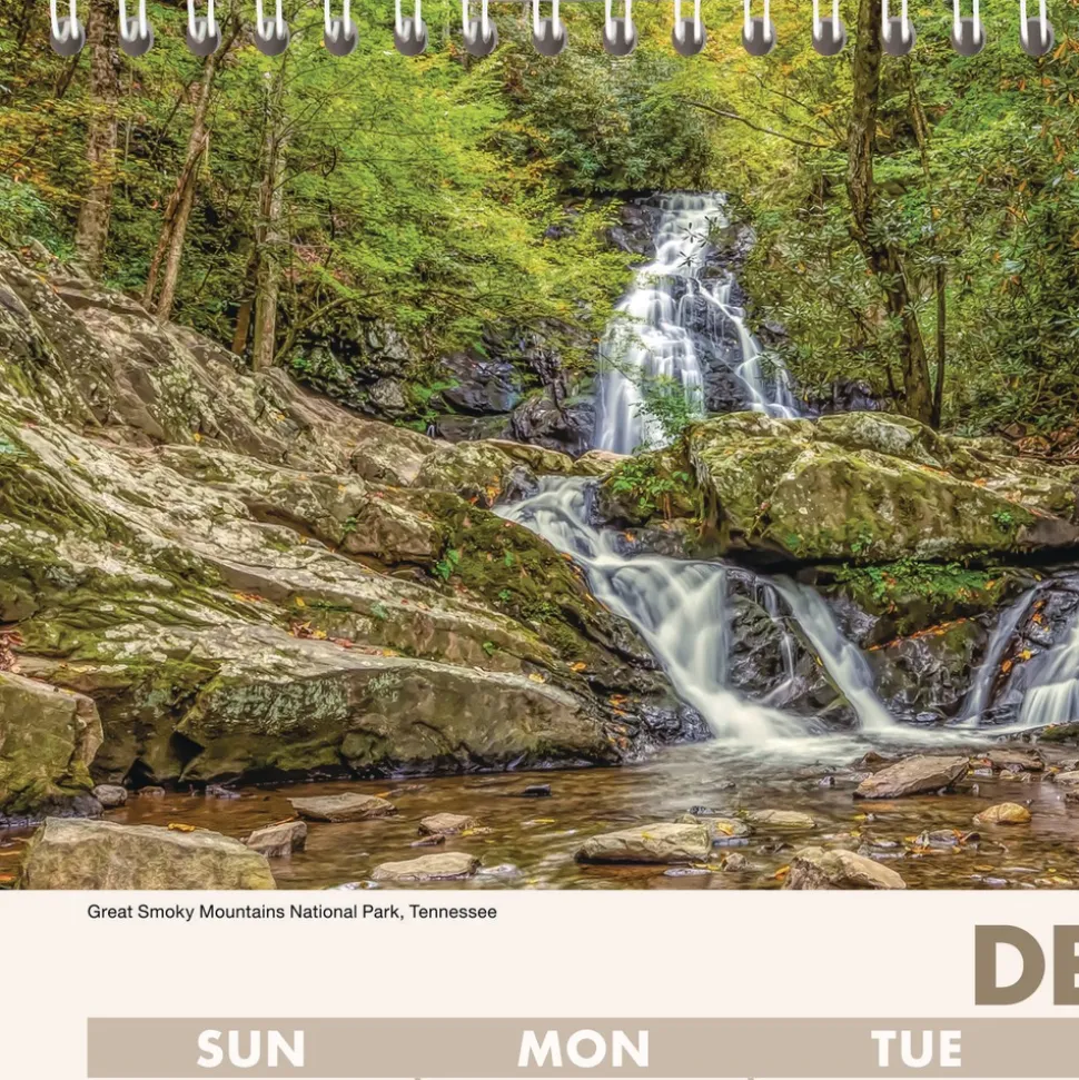 AT-A-GLANCE 14-Month: Dec 2025 to Jan 2027 Three-Month 12 in. x 27 in. Scenic Landscape Photography Wall Calendar - White Sheets