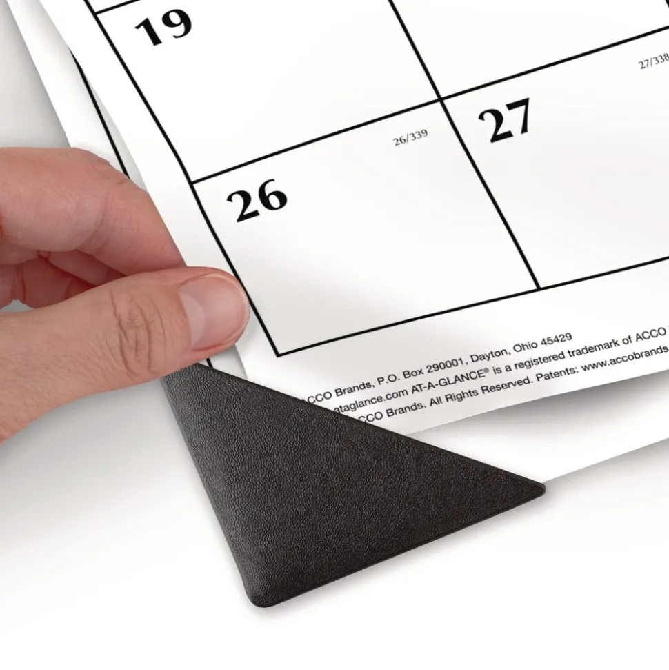 AT-A-GLANCE 12-Month (Jan to Dec): 2026 22 in. x 17 in. Two-Color Monthly Desk Pad Calendar - White Sheets, Black Corners