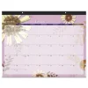 AT-A-GLANCE 12-Month (Jan to Dec): 2026 22 in. x 17 in. Floral Artwork Paper Flowers Desk Pad - Black Binding/Clear Corners