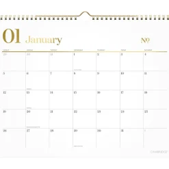 AT-A-GLANCE WorkStyle 15 in. x 12 in. 12-Month (Jan to Dec) 2025 Monthly Wall Calendar - White/Gold Sheets