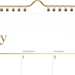 AT-A-GLANCE WorkStyle 15 in. x 12 in. 12-Month (Jan to Dec) 2025 Monthly Wall Calendar - White/Gold Sheets