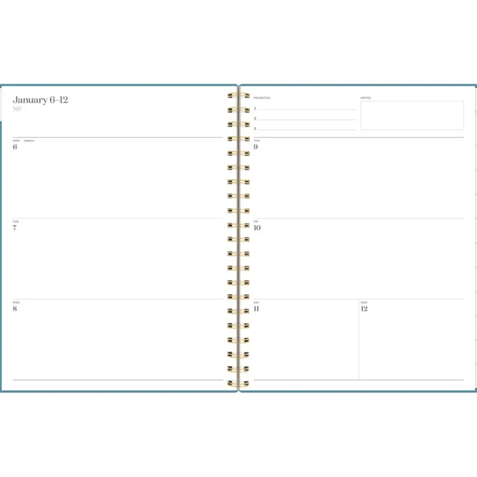 AT-A-GLANCE Workstyle 11 in. x 9.38 in. 12-Month (Jan to Dec) 2025 Geometric Artwork Weekly/Monthly Planner - Blue/Gold Cover