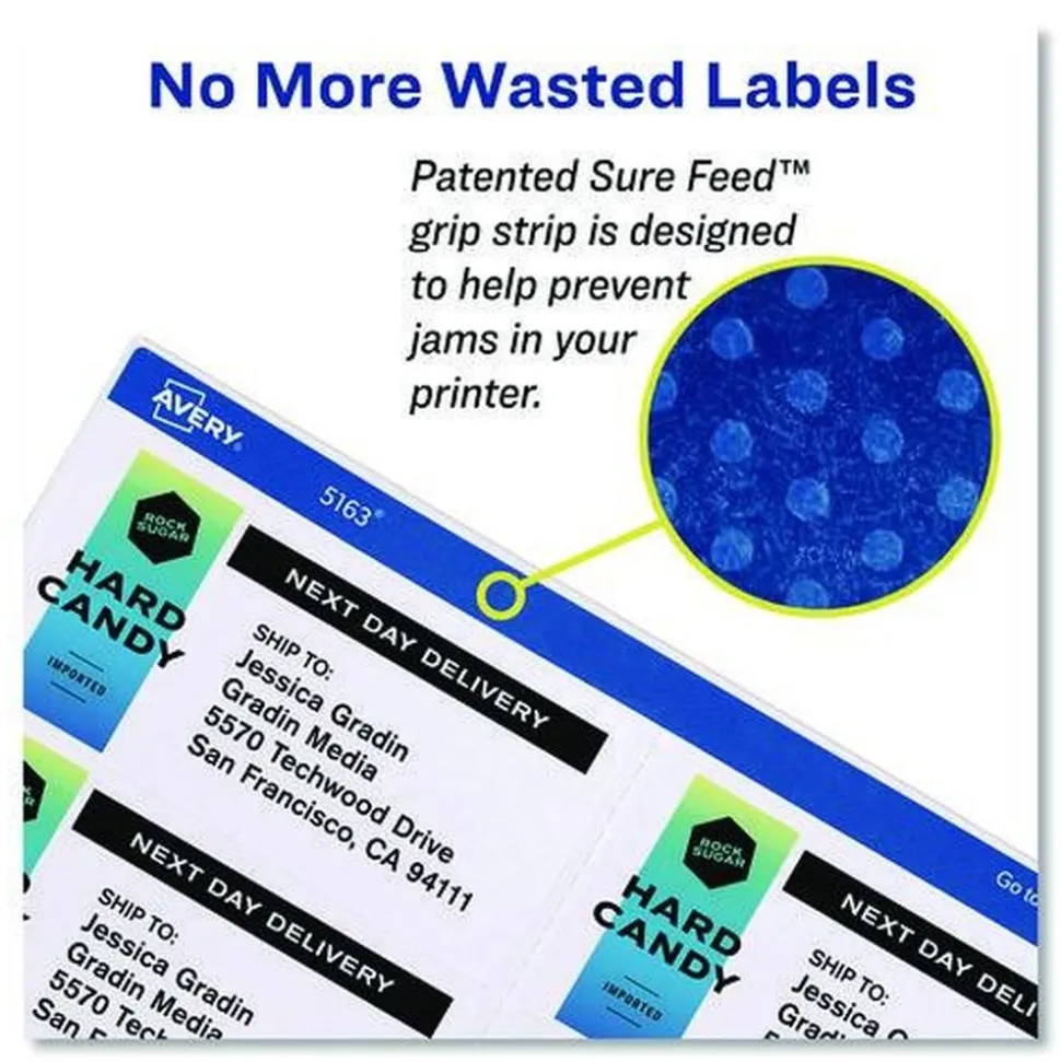 Avery 95940 3.33 in. x 4 in. Shipping Labels-Bulk Packs for Inkjet/Laser Printers - White (6/Sheet, 250 Sheets/Box)