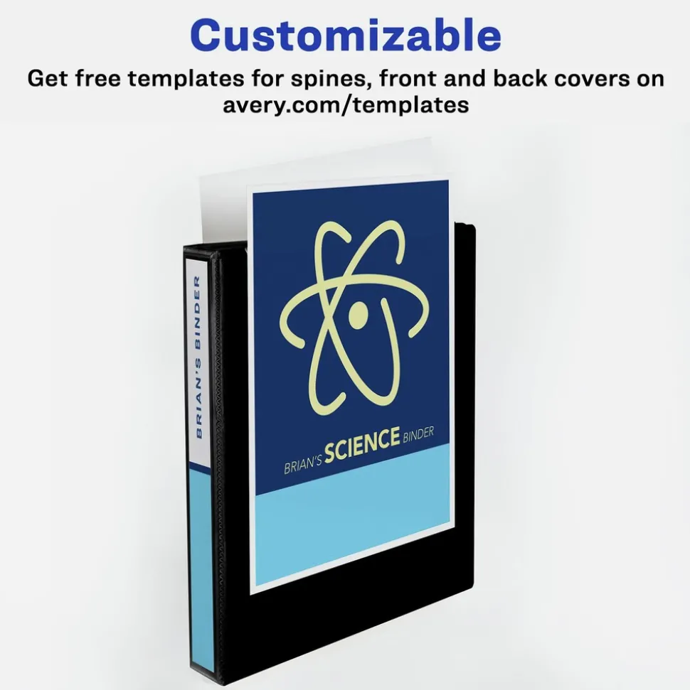 Avery 3 EZD Rings 2 in. Capacity 11 in. x 8.5 in. Durable View Binder with DuraHinge - White (12/Carton)