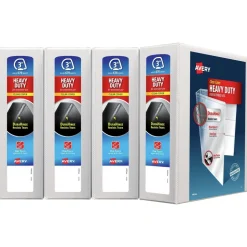 Avery 11 in. x 8.5 in. 3 Rings 3 in. Capacity Heavy-Duty View Binder with DuraHinge and Locking One Touch EZD Rings - White (4/Carton)