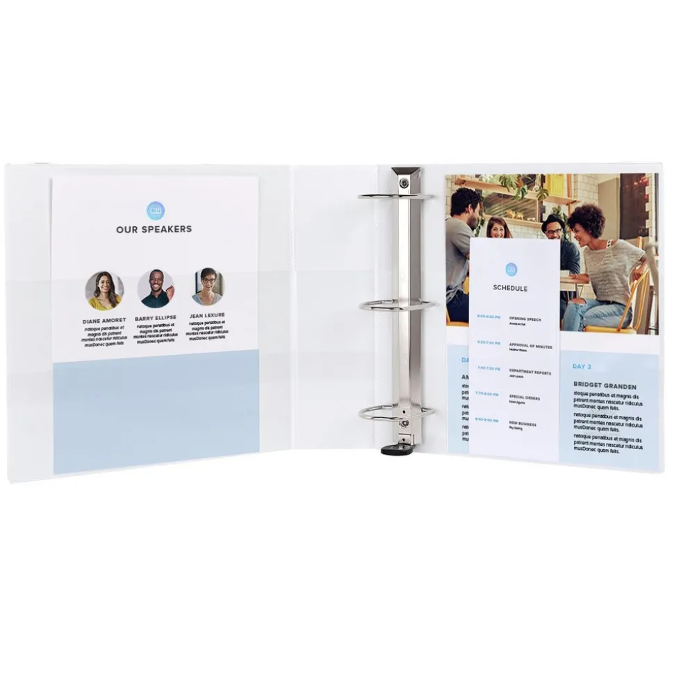 Avery 11 in. x 8.5 in. 3 Rings 3 in. Capacity Heavy-Duty View Binder with DuraHinge and Locking One Touch EZD Rings - White (4/Carton)