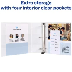 Avery 11 in. x 8.5 in. 3 Rings 3 in. Capacity Heavy-Duty View Binder with DuraHinge and Locking One Touch EZD Rings - White (4/Carton)