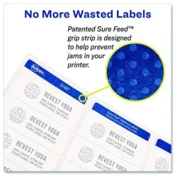 Avery 1 in. x 2.63 in. Address Labels with Sure Feed Technology for Laser Printers - White (30/Sheet, 250 Sheets/Box)