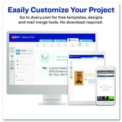 Avery 1 in. x 2.63 in. Address Labels with Sure Feed Technology for Laser Printers - White (30/Sheet, 250 Sheets/Box)