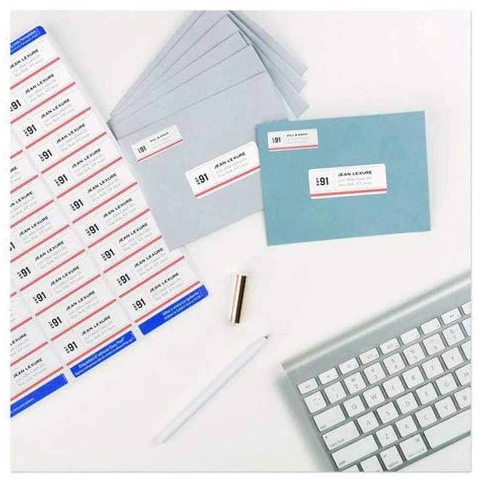 Avery 1 in. x 2.63 in. Address Labels with Sure Feed Technology for Laser Printers - White (30/Sheet, 250 Sheets/Box)