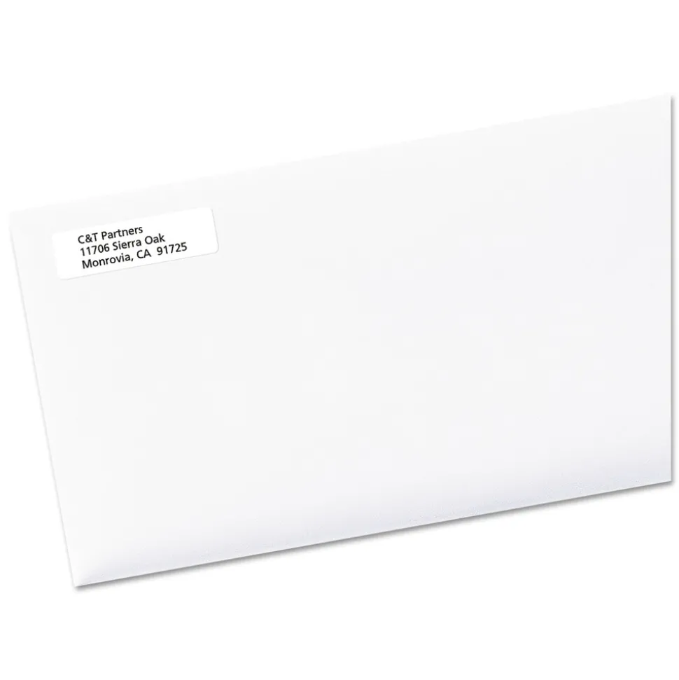 Avery 0.5 in. x 1.75 in. Address Labels with Sure Feed Technology for Laser Printers - White (80/Sheet, 250 Sheets/Box)