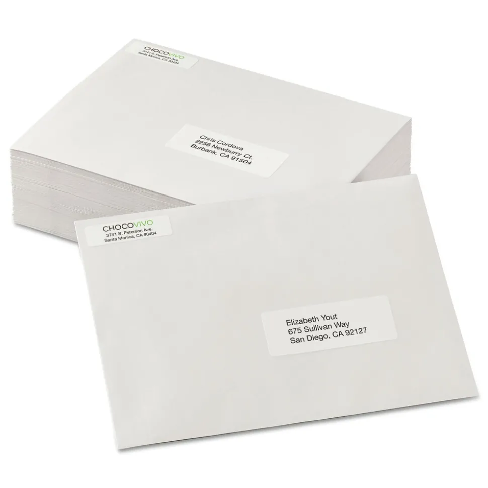 Avery 0.5 in. x 1.75 in. Address Labels with Sure Feed Technology for Laser Printers - White (80/Sheet, 250 Sheets/Box)