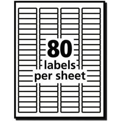 Avery 0.5 in. x 1.75 in. Address Labels with Sure Feed Technology for Laser Printers - White (80/Sheet, 250 Sheets/Box)
