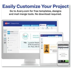 Avery 1.33 in. x 4 in. Easy Peel Address Labels with Sure Feed Technology for Laser Printers - White (14/Sheet, 250 Sheets/Box)