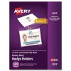 Avery 4 in. x 3 in. Horizontal Heavy-Duty Clip-Style Badge Holders - Clear (100/Box)
