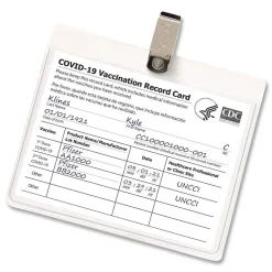 Avery 4 in. x 3 in. Horizontal Heavy-Duty Clip-Style Badge Holders - Clear (100/Box)