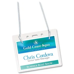 Avery 4 in. x 3 in. Horizontal Secure Top Hanging-Style Badge Holders - Clear (100/Box)