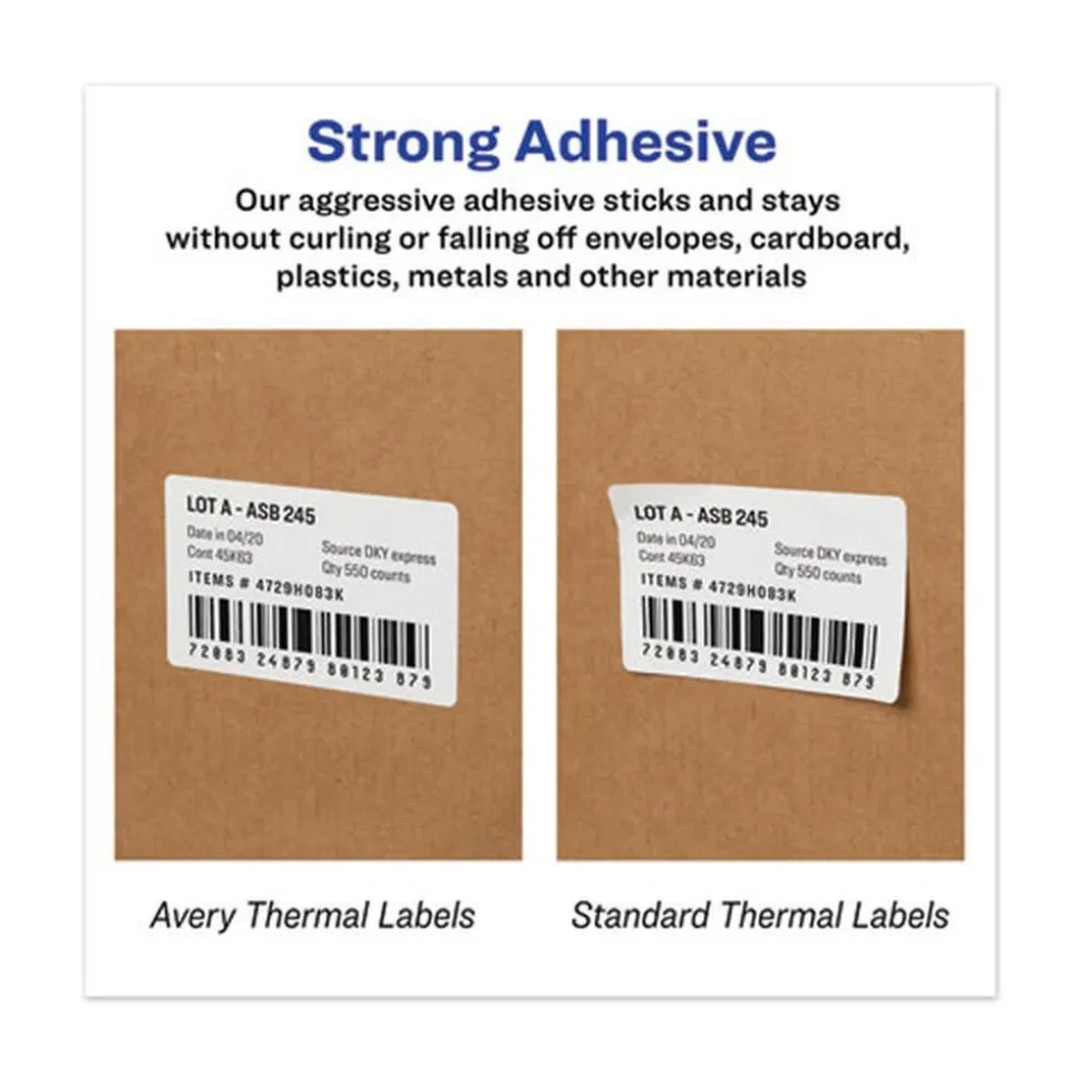 Avery 4 in. x 6 in. Multipurpose Thermal Labels - White (220/Roll, 4 Rolls/Box)