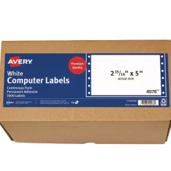 Avery 2.94 in. x 5 in. Pin-Fed/Dot Matrix Printer Mailing Labels - White (3000/Box)