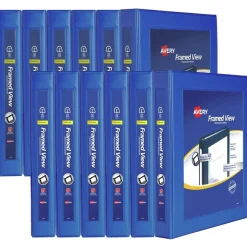 Avery 11 in. x 8.5 in. 3-Ring Framed View Heavy-Duty Binders with 1 in. Capacity - Navy Blue (12/Carton)