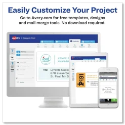 Avery 8.5 in. x 11 in. Shipping Labels with TrueBlock Technology for Inkjet/Laser Printers - White (500/Box)