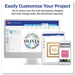 Avery 3.33 in. x 4 in. Shipping Labels with TrueBlock Technology for Inkjet/Laser Printers - White (6/Sheet, 500 Sheets/Box)