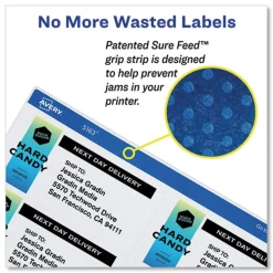 Avery 2 in. x 4 in. Shipping Labels with TrueBlock Technology for Laser Printers - White (10/Sheet, 250 Sheets/Box)