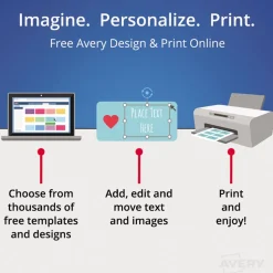 Avery 4 in. x 3 in. Top Load Clip-Style Name Badge Holder with Laser/Inkjet Insert - White (40/Box)