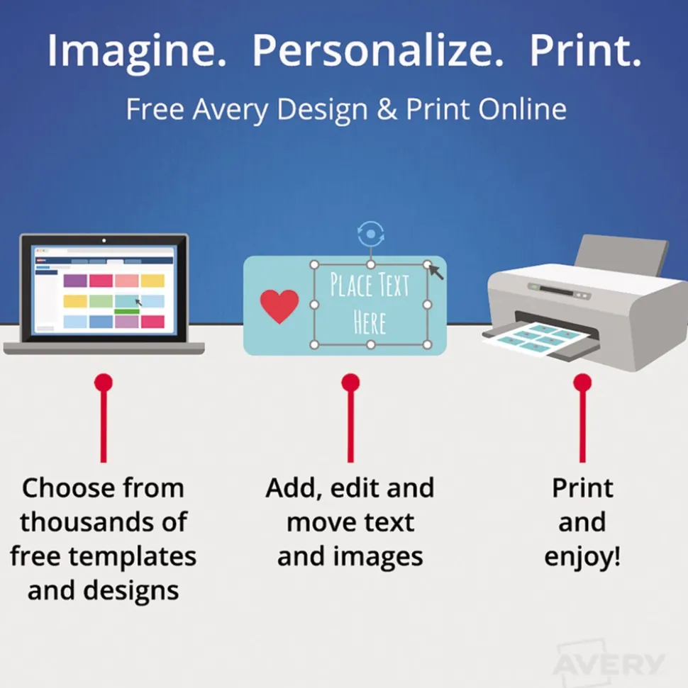 Avery 4 in. x 3 in. Top Load Clip-Style Name Badge Holder with Laser/Inkjet Insert - White (40/Box)