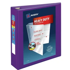 Avery 3 One Touch EZD Rings 2 in. Capacity 11 in. x 8.5 in. Heavy-Duty View Binder with DuraHinge - Purple (6/Carton)