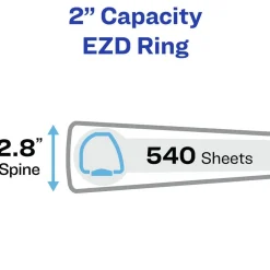 Avery 3 One Touch EZD Rings 2 in. Capacity 11 in. x 8.5 in. Heavy-Duty View Binder with DuraHinge - Purple (6/Carton)