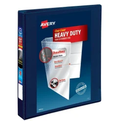 Avery 3 One Touch EZD Rings 1 in. Capacity 11 in. x 8.5 in. Heavy-Duty View Binder with DuraHinge - Navy Blue (12/Carton)