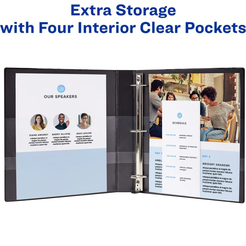Avery 3 One Touch EZD Rings 1 in. Capacity 11 in. x 8.5 in. Heavy-Duty View Binder with DuraHinge - Navy Blue (12/Carton)
