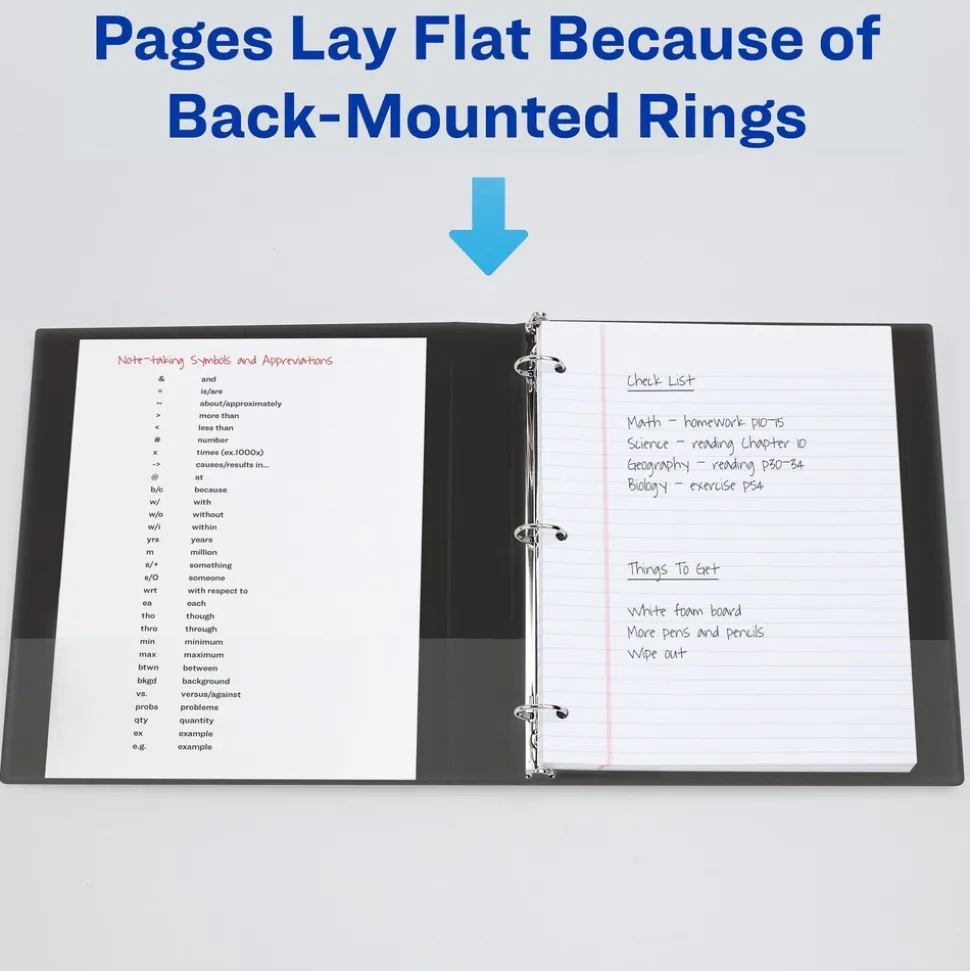 Avery 3 One Touch EZD Rings 1 in. Capacity 11 in. x 8.5 in. Heavy-Duty View Binder with DuraHinge - Navy Blue (12/Carton)