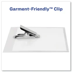 Avery 4 x 3 Top-Load Clip-Style Name Badge Holder with Laser/Inkjet Insert - White (100/Box)