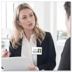 Avery 4 x 3 Top-Load Clip-Style Name Badge Holder with Laser/Inkjet Insert - White (100/Box)