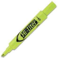 Avery HI-LITER Desk-Style Chisel Tip Highlighters - Fluorescent Yellow Ink/Black Barrel (200/Box)