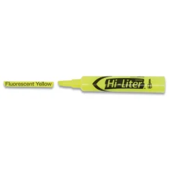 Avery HI-LITER Desk-Style Chisel Tip Highlighters - Fluorescent Yellow Ink/Black Barrel (200/Box)