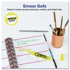 Avery HI-LITER Desk-Style Chisel Tip Highlighters - Fluorescent Yellow Ink/Black Barrel (200/Box)