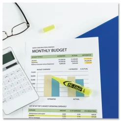 Avery HI-LITER Desk-Style Chisel Tip Highlighters - Fluorescent Yellow Ink/Black Barrel (200/Box)